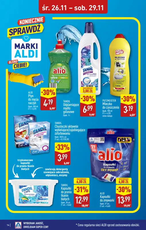 Aldi - gazetka promocyjna TARNOBRZEG: WIELKIE OTWARCIE już w środę: 26.11! od środy 26.11 do soboty 29.11 - strona 14