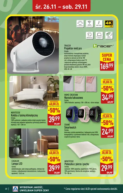 Aldi - gazetka promocyjna TARNOBRZEG: WIELKIE OTWARCIE już w środę: 26.11! od środy 26.11 do soboty 29.11 - strona 20