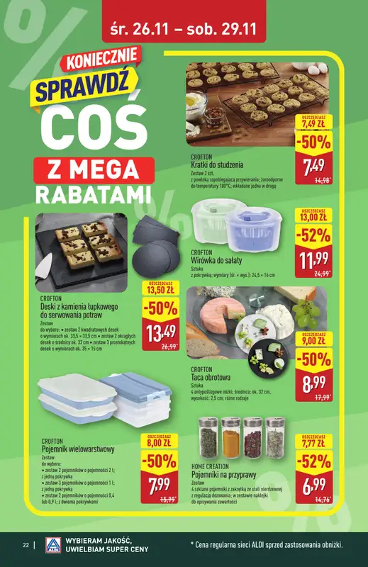 Aldi - gazetka promocyjna TARNOBRZEG: WIELKIE OTWARCIE już w środę: 26.11! od środy 26.11 do soboty 29.11 - strona 22