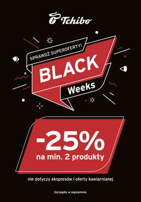 Tchibo - gazetka promocyjna Black Week - 25% rabatu przy zakupie min 2 szt. od piątku 21.11 do poniedziałku 01.12