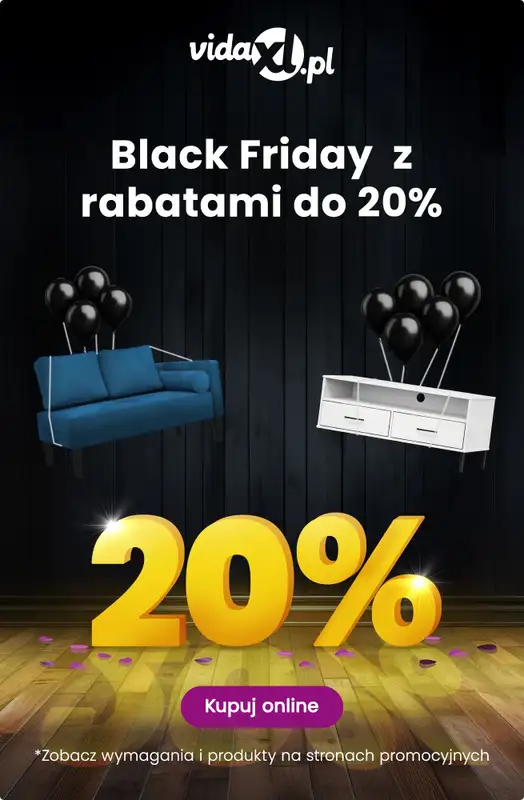Vida XL - gazetka promocyjna Do -20% na BLACK FRIDAY od niedzieli 23.11 do soboty 06.12