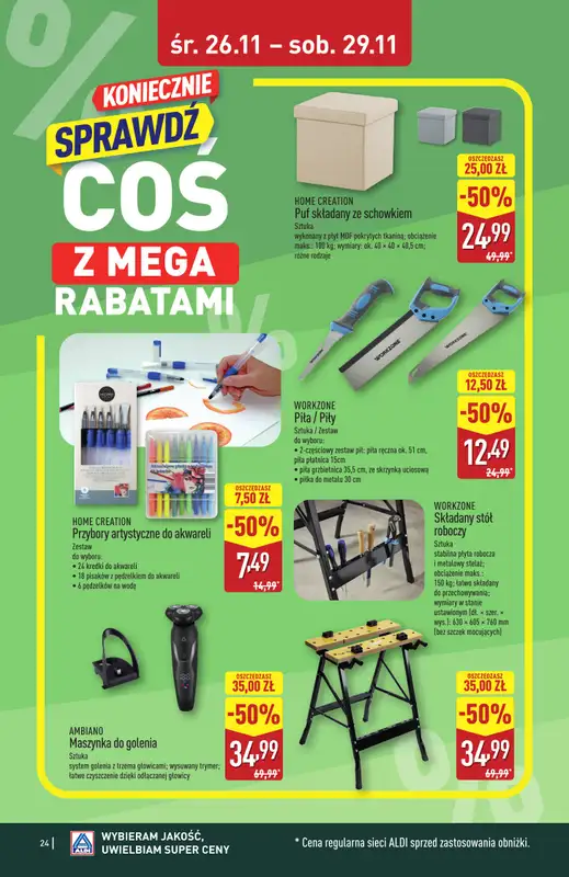Aldi - gazetka promocyjna ŁÓDŹ: WIELKIE OTWARCIE już w środę: 26.11! od środy 26.11 do soboty 29.11 - strona 24