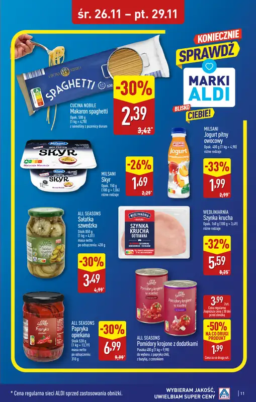 Aldi - gazetka promocyjna ŁÓDŹ: WIELKIE OTWARCIE już w środę: 26.11! od środy 26.11 do soboty 29.11 - strona 11