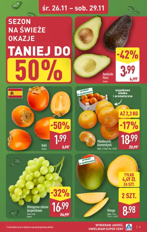 Aldi - gazetka promocyjna WAŁCZ: WIELKIE OTWARCIE już w środę: 26.11! od środy 26.11 do soboty 29.11 - strona 5