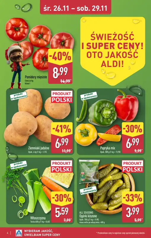 Aldi - gazetka promocyjna WAŁCZ: WIELKIE OTWARCIE już w środę: 26.11! od środy 26.11 do soboty 29.11 - strona 4