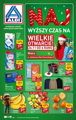 Aldi - gazetka promocyjna WAŁCZ: WIELKIE OTWARCIE już w środę: 26.11! od środy 26.11 do soboty 29.11
