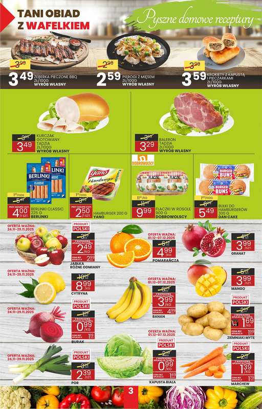 Wafelek - gazetka promocyjna Gazetka od poniedziałku 24.11 do niedzieli 07.12 - strona 3