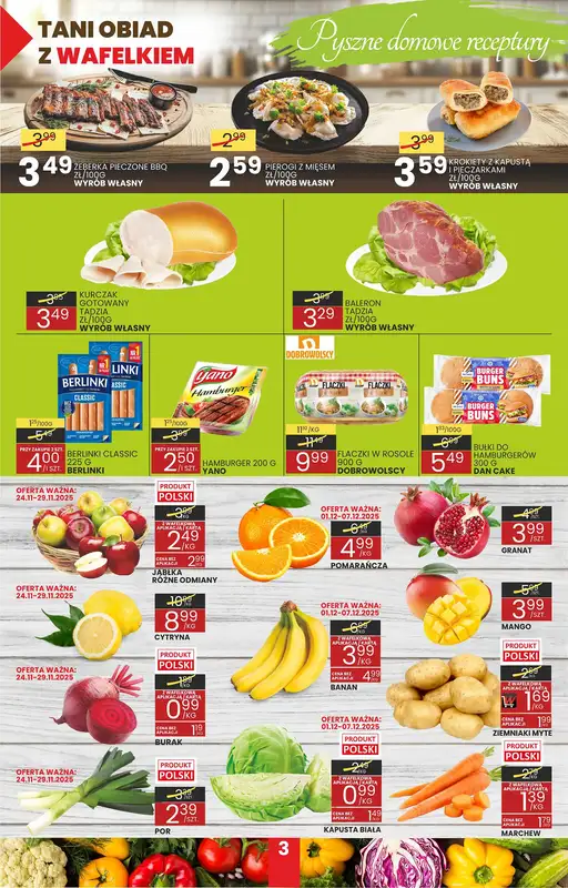 Wafelek - gazetka promocyjna Gazetka od poniedziałku 24.11 do niedzieli 07.12 - strona 3