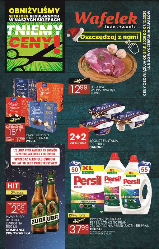 Wafelek - gazetka promocyjna Gazetka od poniedziałku 24.11 do niedzieli 07.12