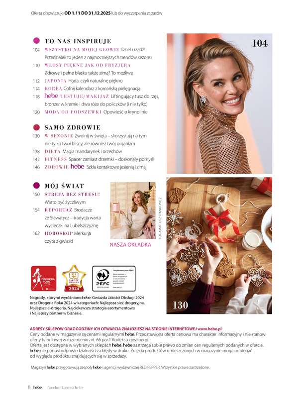 Hebe - gazetka promocyjna Magazyn od soboty 01.11 do środy 31.12 - strona 8