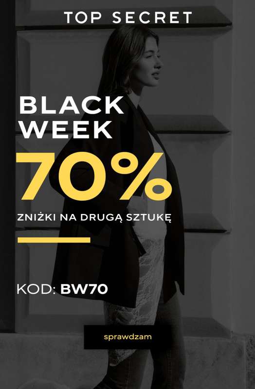 Top Secret - gazetka promocyjna -70% na drugą sztukę od piątku 21.11 do czwartku 27.11