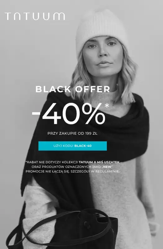 BLACK FRIDAY - gazetka promocyjna Tatuum | -40% przy zakupie od 199 zł od piątku 21.11 do środy 26.11