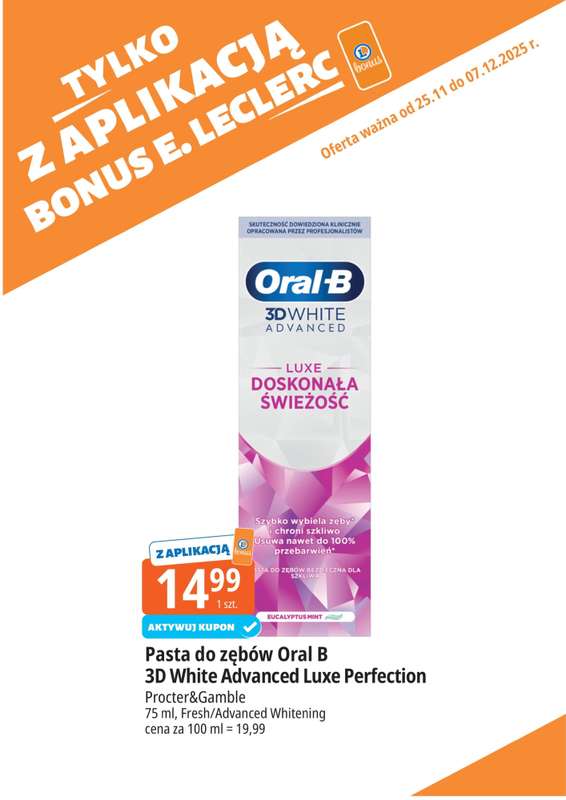 Leclerc - gazetka promocyjna Oferta E.Leclerc I Bonus skanujesz, kasę zyskujesz od wtorku 25.11 do niedzieli 07.12 - strona 9