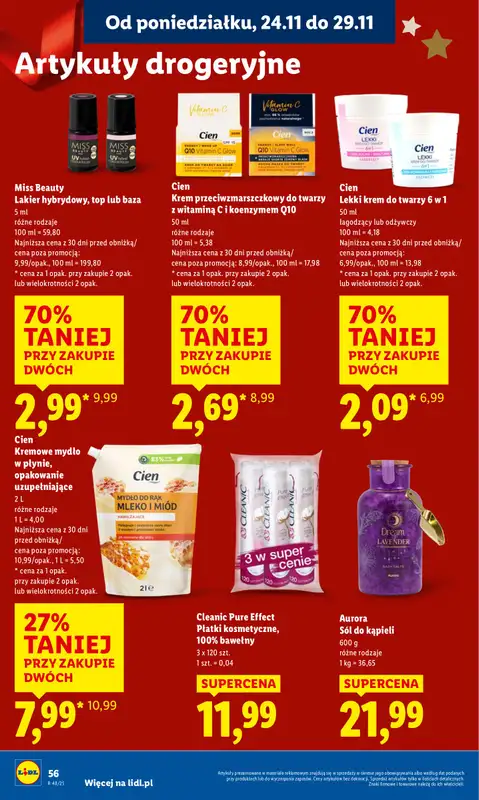 Lidl - gazetka promocyjna Oferta od poniedziałku od poniedziałku 24.11 do środy 26.11 - strona 56