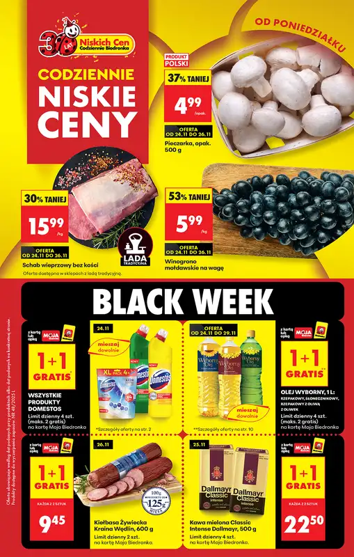 Biedronka - gazetka promocyjna Od poniedziałku, Z ladą tradycyjną  