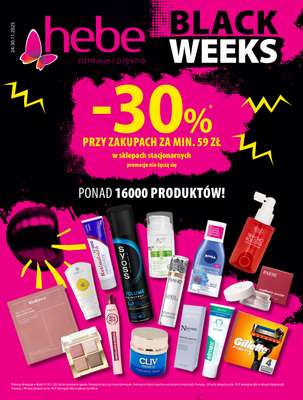 Hebe - gazetka promocyjna Ulotka Black Weeks od poniedziałku 24.11 do niedzieli 30.11
