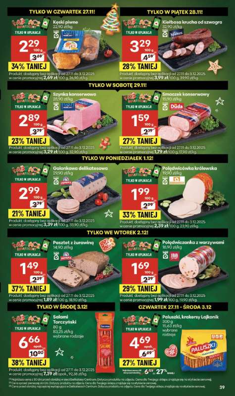 Delikatesy Centrum - gazetka promocyjna Gazetka  do środy 03.12 - strona 39