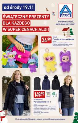 Aldi - gazetka promocyjna Świąteczne prezenty w super cenach! od poniedziałku 24.11 do soboty 29.11