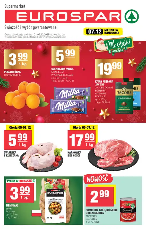 SPAR - gazetka promocyjna Gazetka Eurospar od poniedziałku 01.12 do niedzieli 07.12