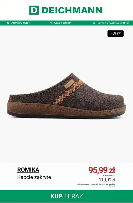 Deichmann - gazetka promocyjna Do -50% na kapcie od poniedziałku 24.11 do poniedziałku 01.12 - strona 8