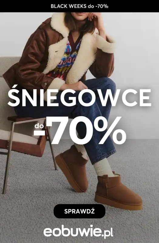 eobuwie.pl - gazetka promocyjna Śniegowce do -70% od poniedziałku 24.11 do czwartku 27.11