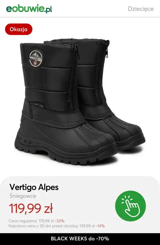 eobuwie.pl - gazetka promocyjna Śniegowce do -70% od poniedziałku 24.11 do czwartku 27.11 - strona 12