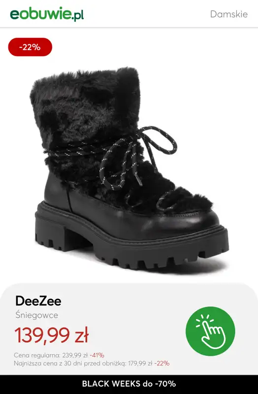 eobuwie.pl - gazetka promocyjna Śniegowce do -70% od poniedziałku 24.11 do czwartku 27.11 - strona 3