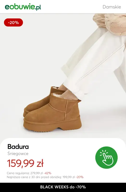 eobuwie.pl - gazetka promocyjna Śniegowce do -70% od poniedziałku 24.11 do czwartku 27.11 - strona 4