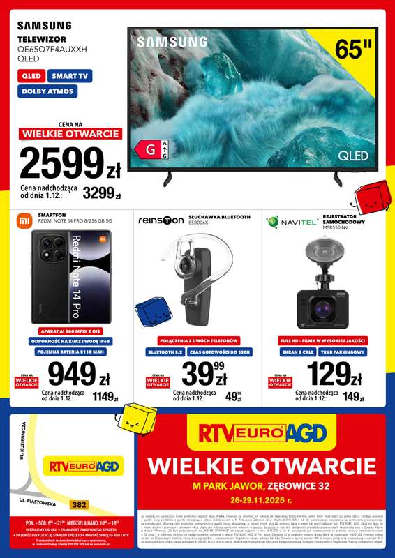 RTV EURO AGD - gazetka promocyjna WIELKIE OTWARCIE - JAWOR od środy 26.11 do soboty 29.11 - strona 8