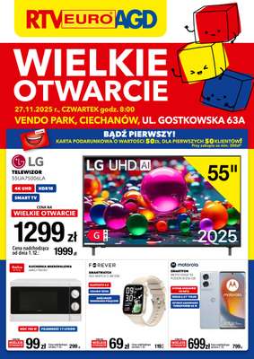 RTV EURO AGD - gazetka promocyjna WIELKIE OTWARCIE - CIECHANÓW od czwartku 27.11 do soboty 29.11