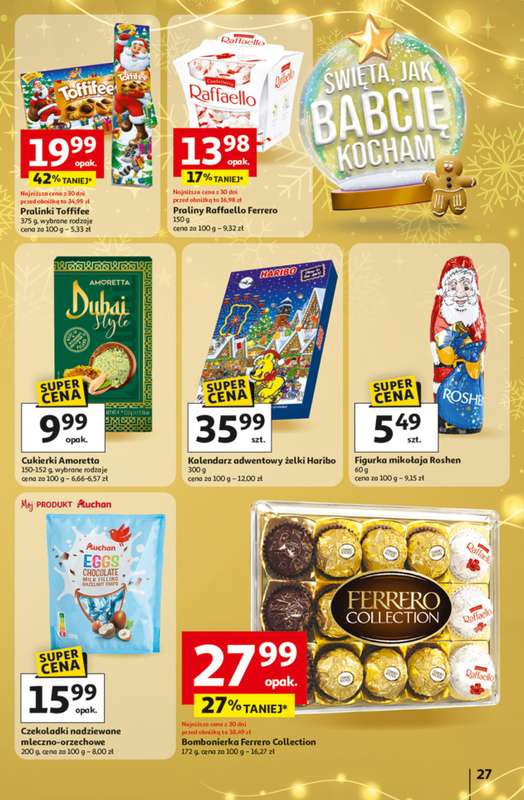 Auchan - gazetka promocyjna Gazetka Święta jak babcię kocham Hipermarket Auchan od czwartku 27.11 do środy 03.12 - strona 27
