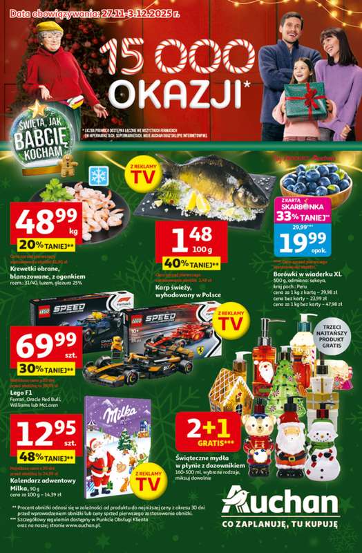 Auchan - gazetka promocyjna Gazetka Święta jak babcię kocham Hipermarket Auchan od czwartku 27.11 do środy 03.12
