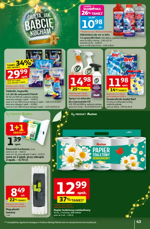 Auchan - gazetka promocyjna Gazetka Święta jak babcię kocham Hipermarket Auchan od czwartku 27.11 do środy 03.12 - strona 43