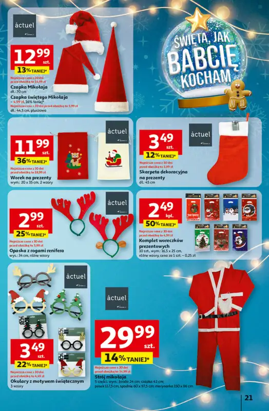Auchan - gazetka promocyjna Gazetka Święta jak babcię kocham Hipermarket Auchan od czwartku 27.11 do środy 03.12 - strona 21