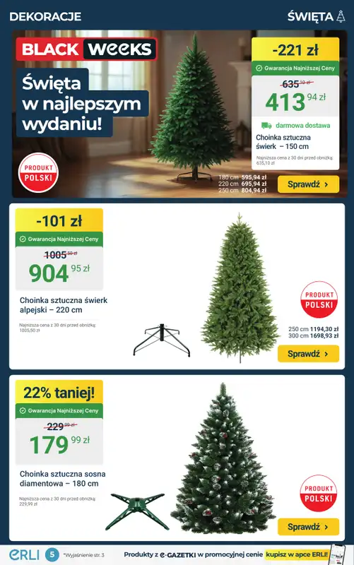 Erli - gazetka promocyjna Black Weeks – Świąteczny klimat w domu! – HITY CENOWE od środy 26.11 do niedzieli 30.11 - strona 5
