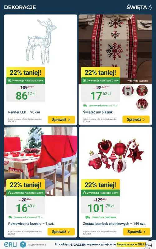 Erli - gazetka promocyjna Black Weeks – Świąteczny klimat w domu! – HITY CENOWE od środy 26.11 do niedzieli 30.11 - strona 7