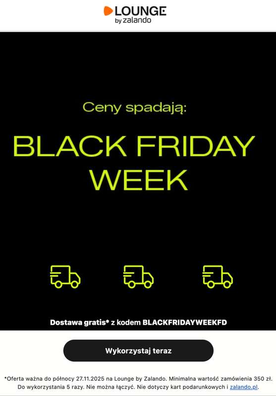 Lounge by Zalando - gazetka promocyjna Ceny spadają! Black Friday Week + darmowa dostawa od wtorku 25.11 do czwartku 27.11