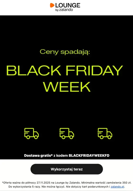 Lounge by Zalando - gazetka promocyjna Ceny spadają! Black Friday Week + darmowa dostawa od wtorku 25.11 do czwartku 27.11