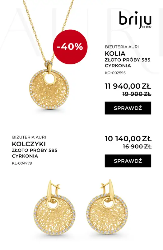 Briju - gazetka promocyjna Kolekcja biżuterii AURI do -40% od środy 26.11 do środy 31.12 - strona 3