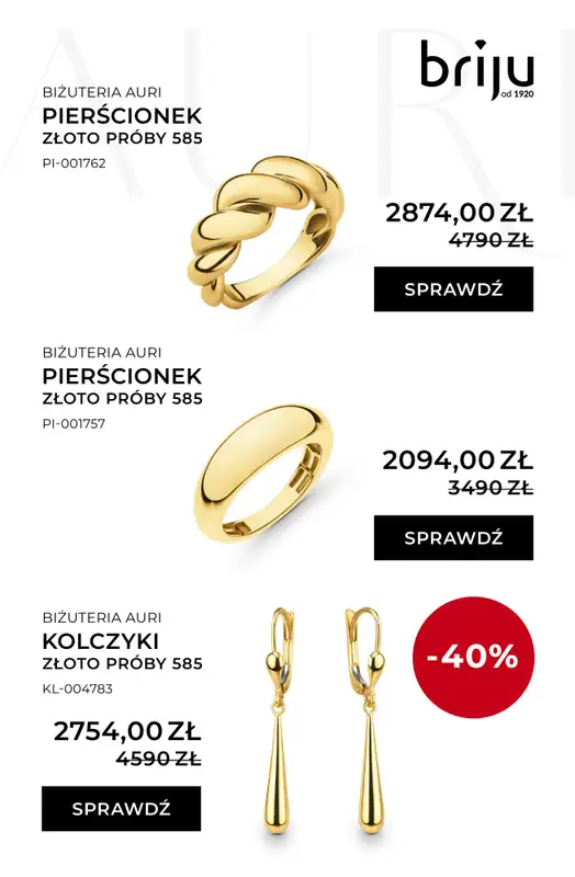 Briju - gazetka promocyjna Kolekcja biżuterii AURI do -40% od środy 26.11 do środy 31.12 - strona 2