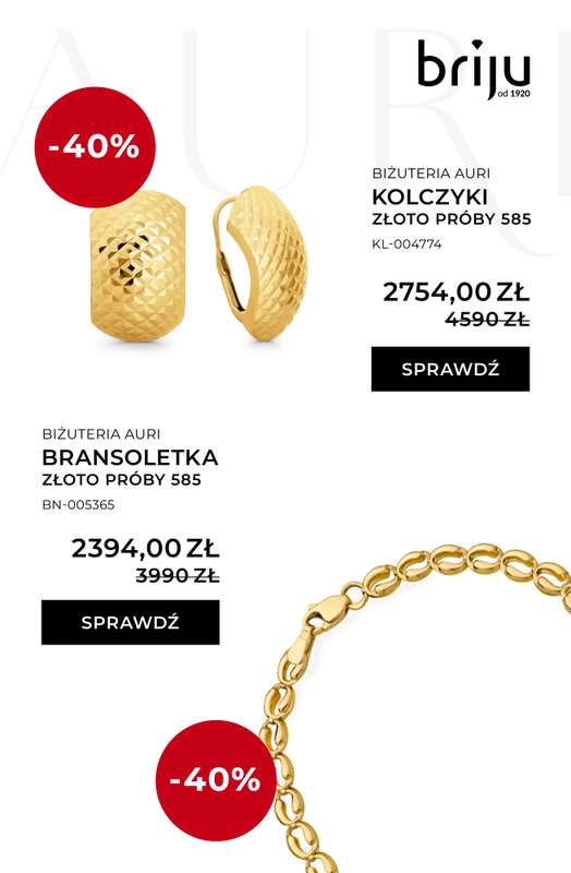 Briju - gazetka promocyjna Kolekcja biżuterii AURI do -40% od środy 26.11 do środy 31.12 - strona 10