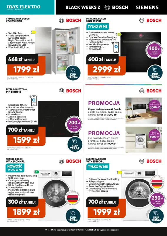 Max Elektro - gazetka promocyjna Gazetka Black weeks od wtorku 18.11 do poniedziałku 01.12 - strona 14