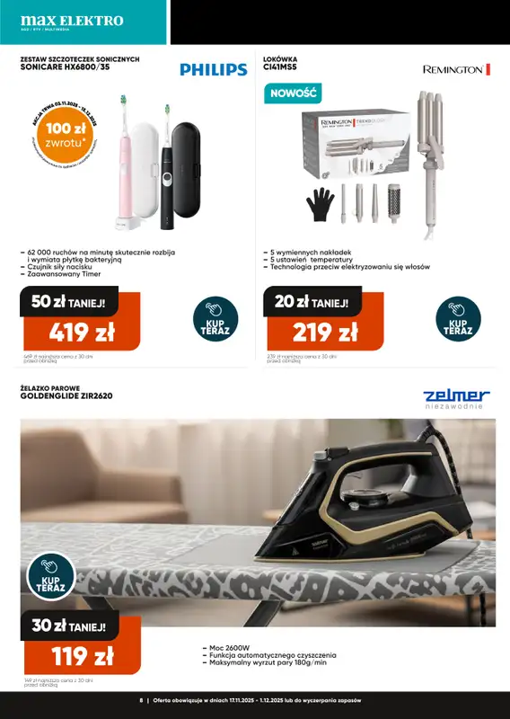 Max Elektro - gazetka promocyjna Gazetka Black weeks od wtorku 18.11 do poniedziałku 01.12 - strona 8