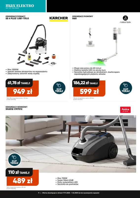 Max Elektro - gazetka promocyjna Gazetka Black weeks od wtorku 18.11 do poniedziałku 01.12 - strona 11