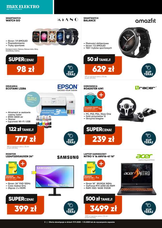 Max Elektro - gazetka promocyjna Gazetka Black weeks od wtorku 18.11 do poniedziałku 01.12 - strona 3