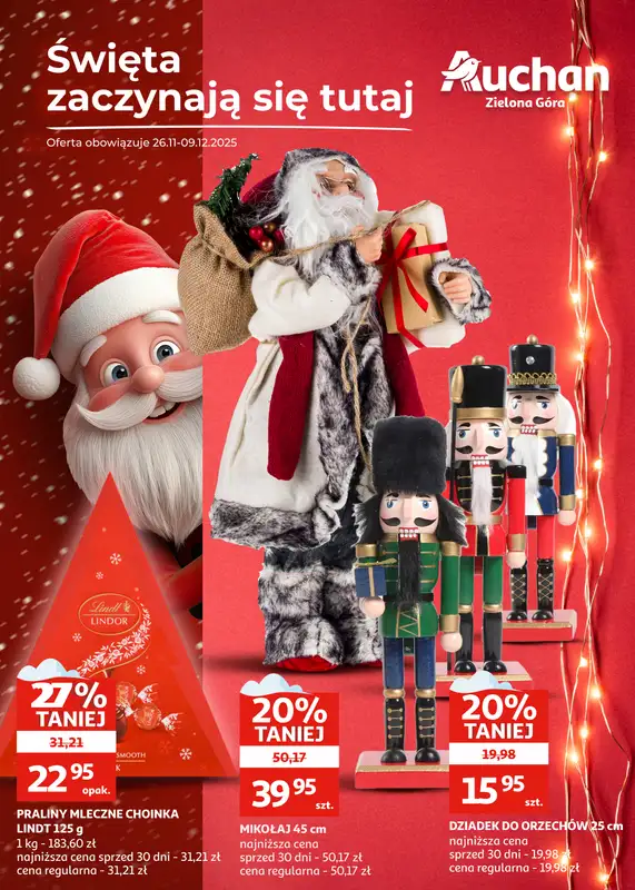 Auchan - gazetka promocyjna Gazetka Zielona Góra I Święta zaczynają się tutaj od środy 26.11 do wtorku 09.12
