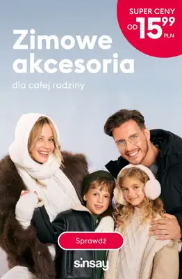 Sinsay - gazetka promocyjna Zimowe akcesoria dla całej rodziny! od wtorku 25.11 do poniedziałku 01.12