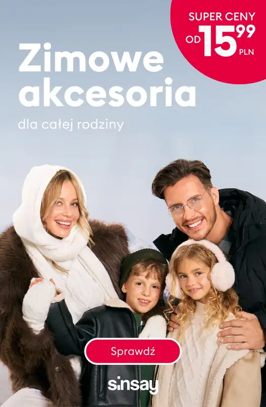 Sinsay - gazetka promocyjna Zimowe akcesoria dla całej rodziny! od wtorku 25.11 do poniedziałku 01.12