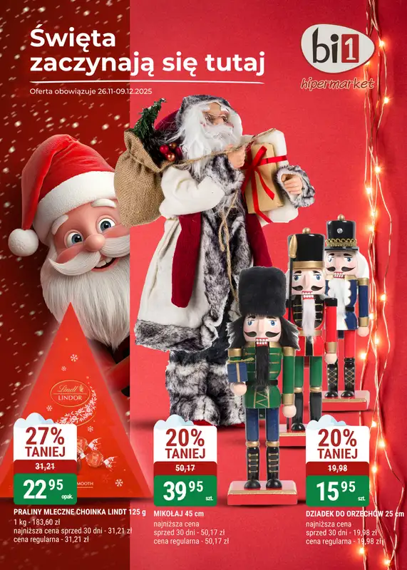 bi1 - gazetka promocyjna Święta zaczynają się tutaj od środy 26.11 do wtorku 09.12