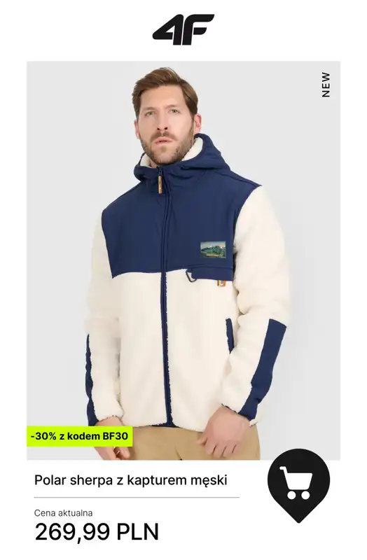 4F - gazetka promocyjna -30% przy zakupach od 300 zł od wtorku 25.11  - strona 17